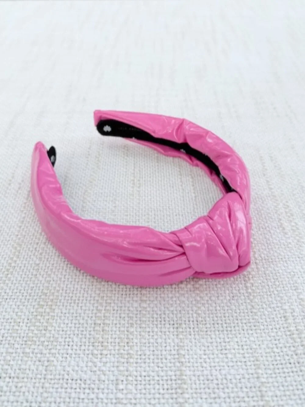 Lele Sadoughi Pink Patent Knot Headband